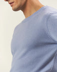 Light blue pure cashmere crewneck