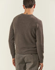 Pure brown cashmere crewneck