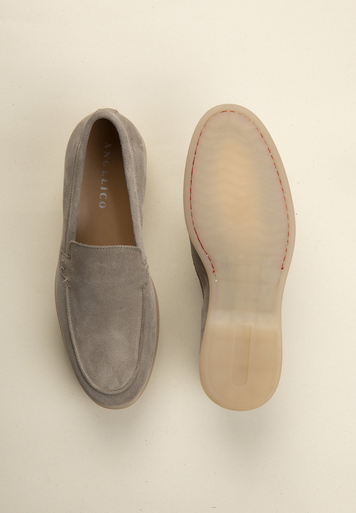 Beige Suede Slip-On Loafers