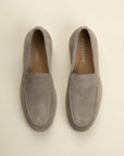 Beige Suede Slip-On Loafers