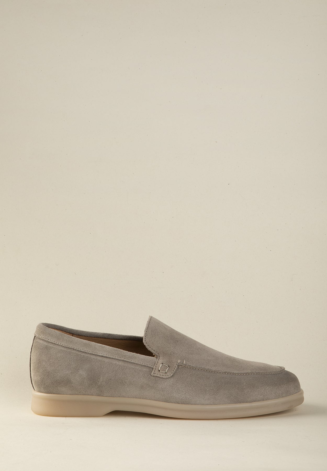 Beige Suede Slip-On Loafers