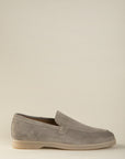 Beige Suede Slip-On Loafers