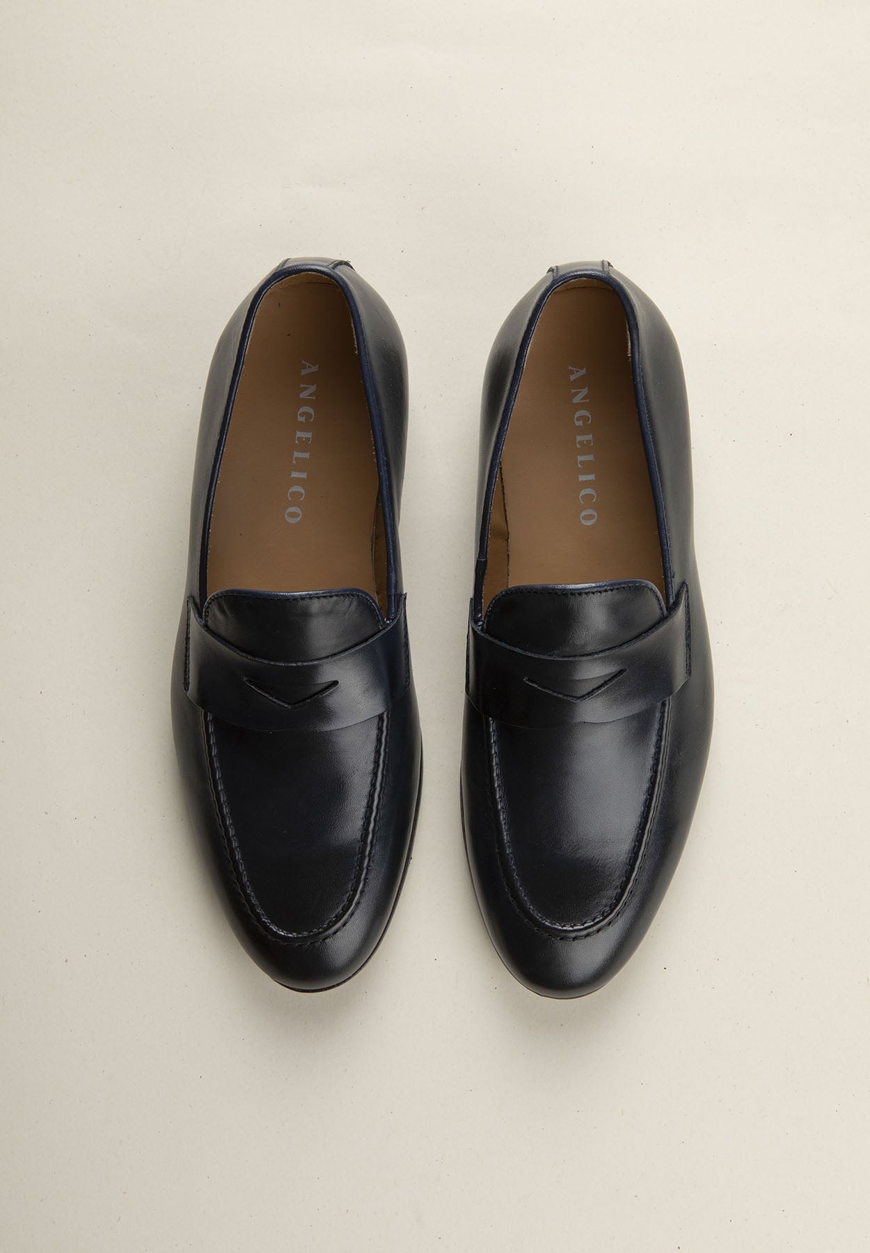 Cambridge Dark Blue Leather Moccasin