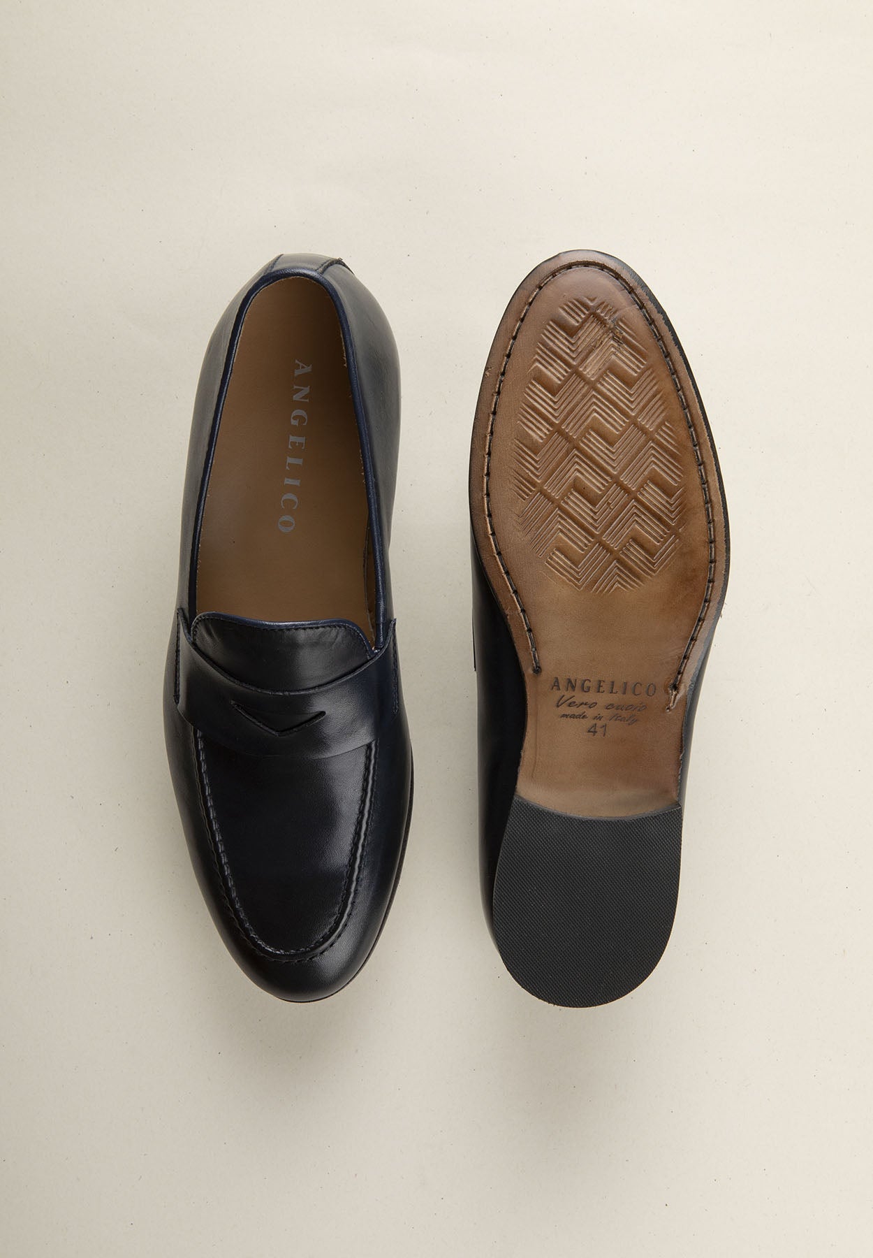 Cambridge Dark Blue Leather Moccasin