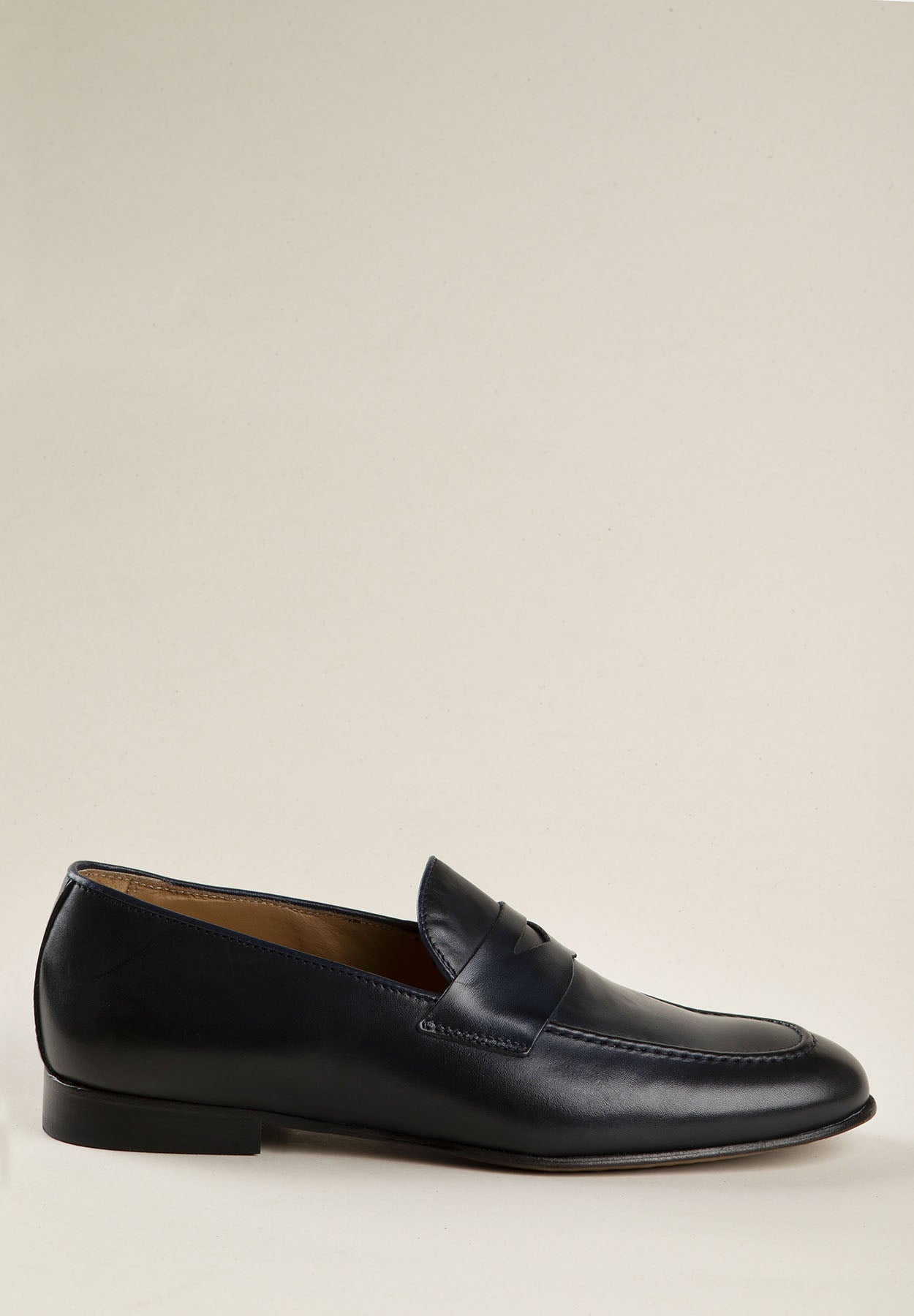 Cambridge Dark Blue Leather Moccasin