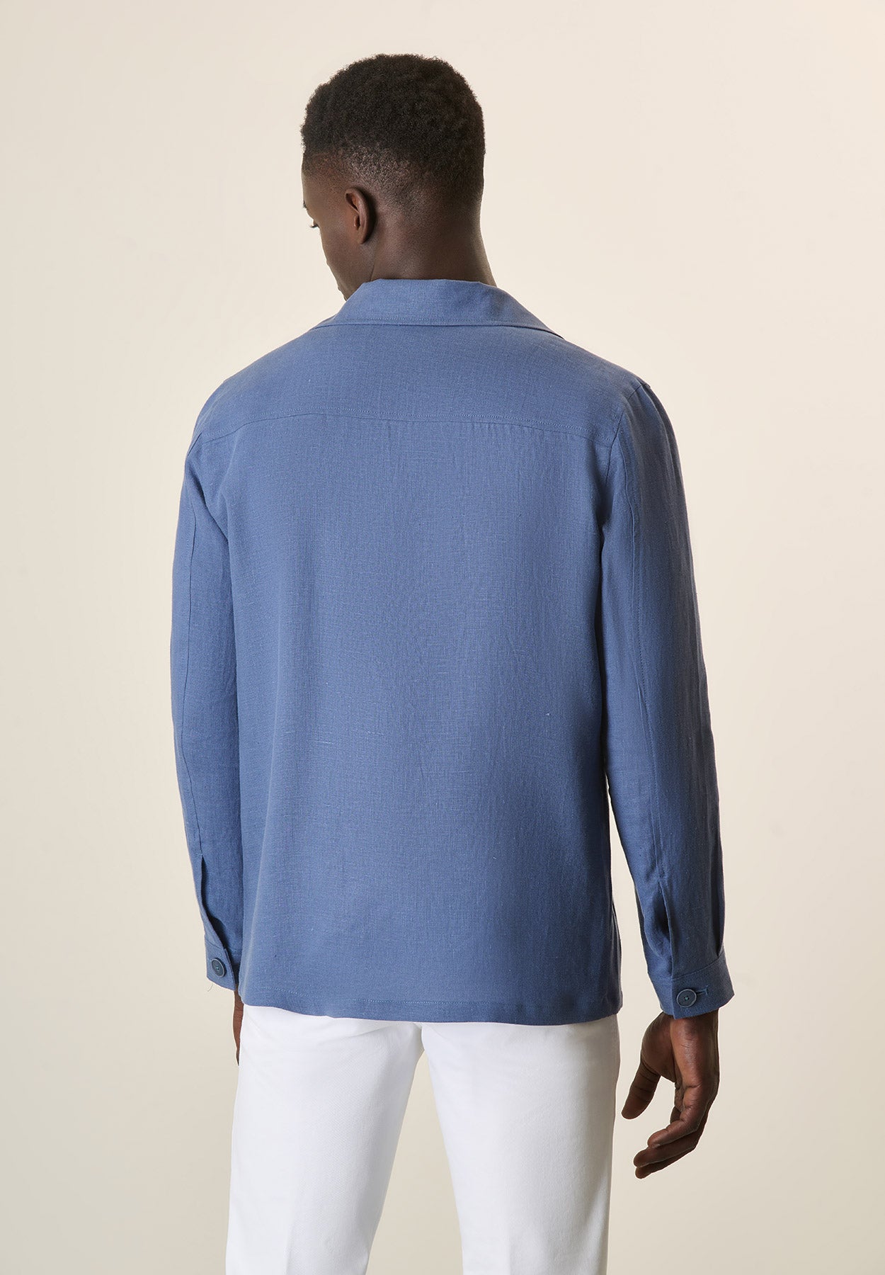 Overshirt In Air Force Blue Linen