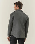 Black and grey herringbone wool blend over jacket