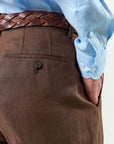 Brown linen trousers