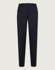 Blue sallia four season comfort fit stretch wool trousers