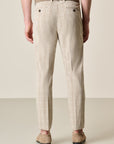 Beige Prince Of Wales Stretch Cotton Trousers