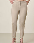 Basic Beige Stretch Cotton Trousers