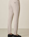 Sand Gabardine Trousers With Custom Fit Pleats