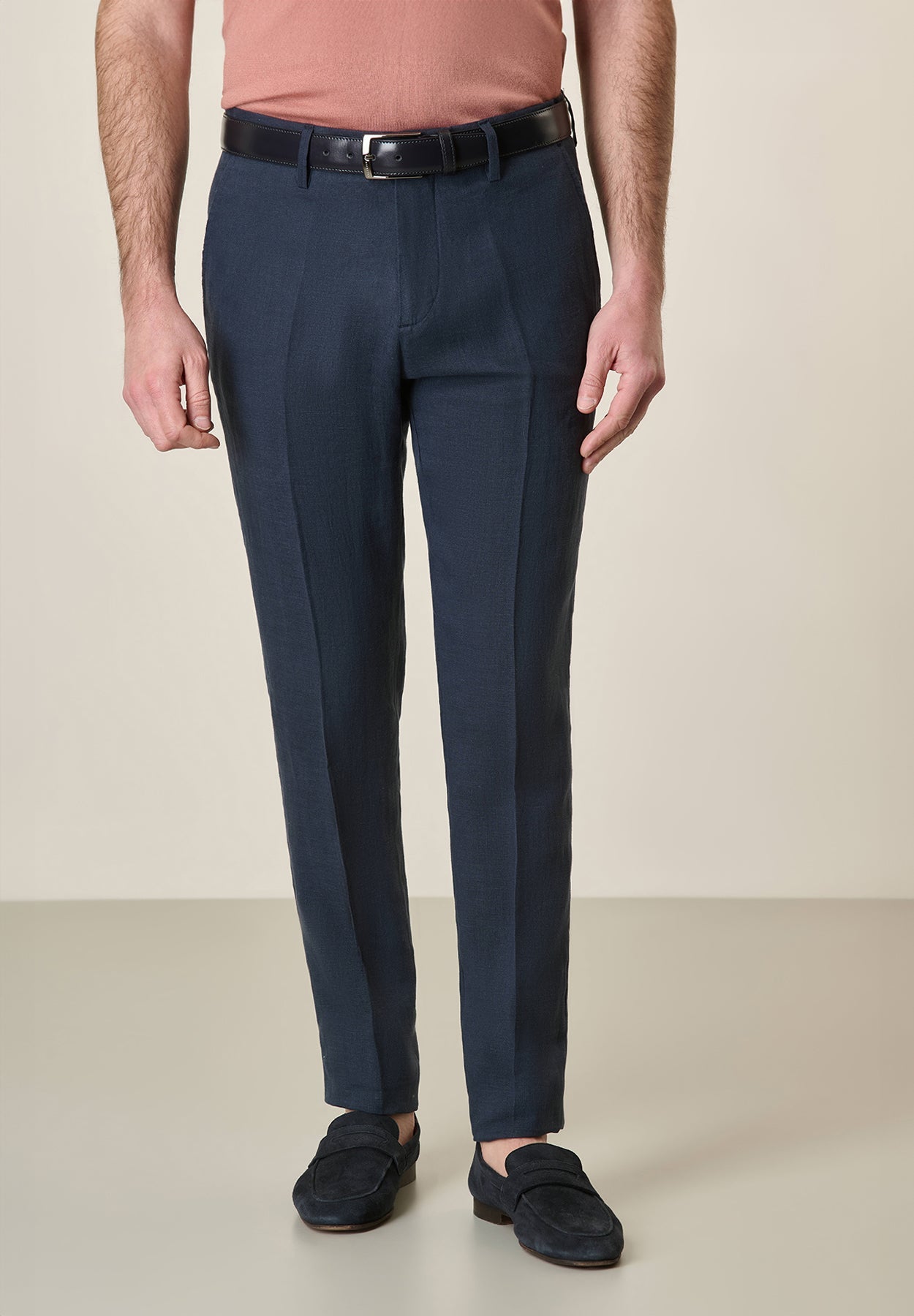 Custom Blue Linen Trousers