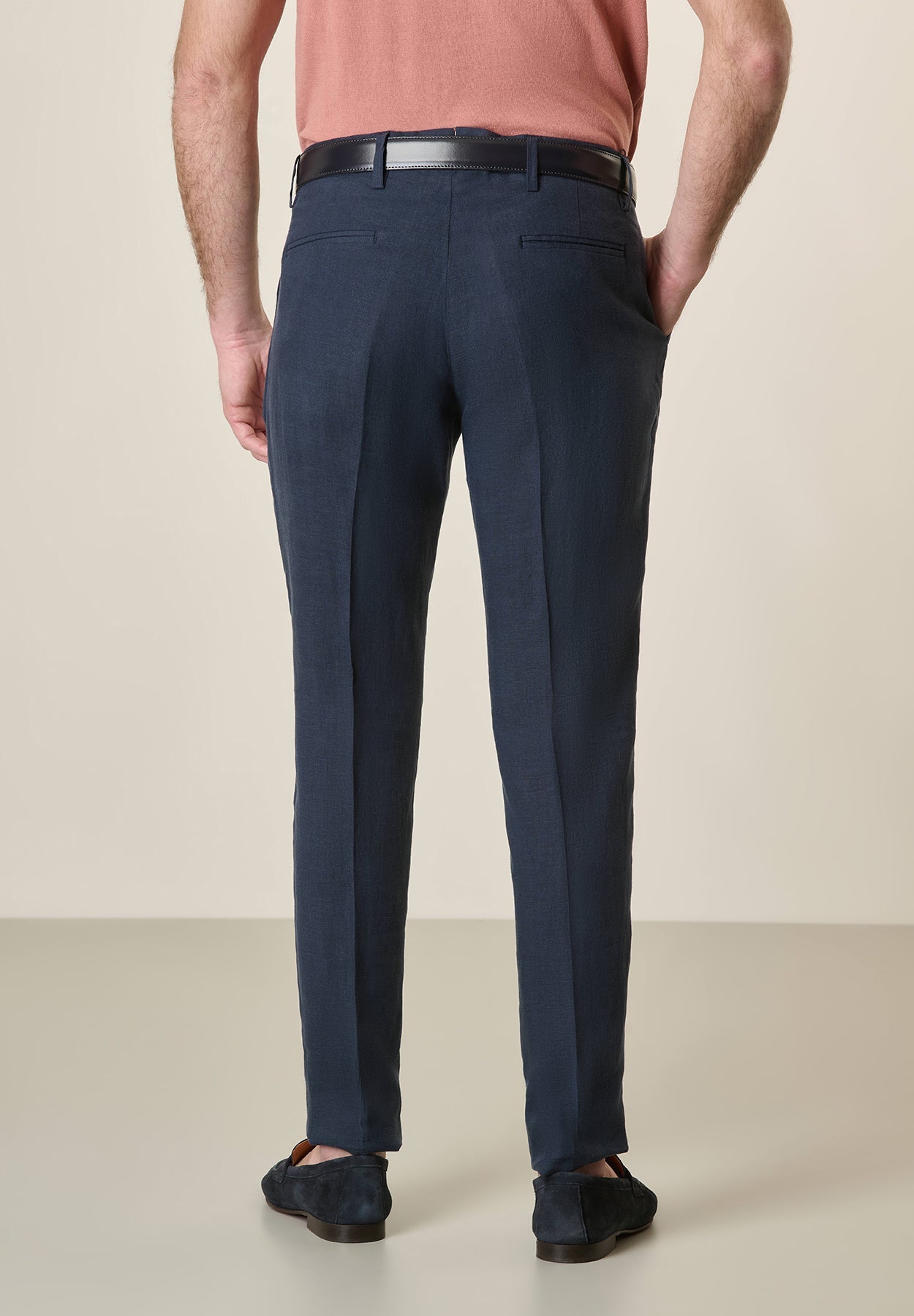 Custom Blue Linen Trousers