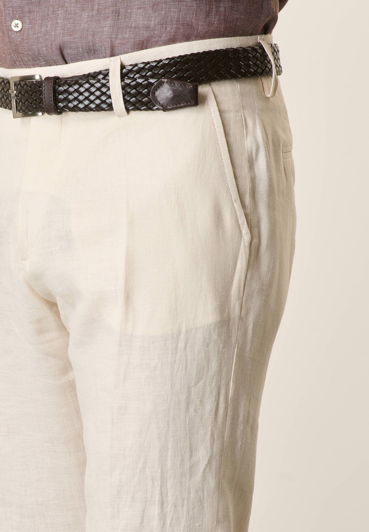 Custom Cream Linen Trousers