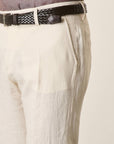 Custom Cream Linen Trousers