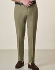 Custom Military Green Linen Trousers