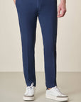 Slim-Fit Light Blue Linen Blend Trousers