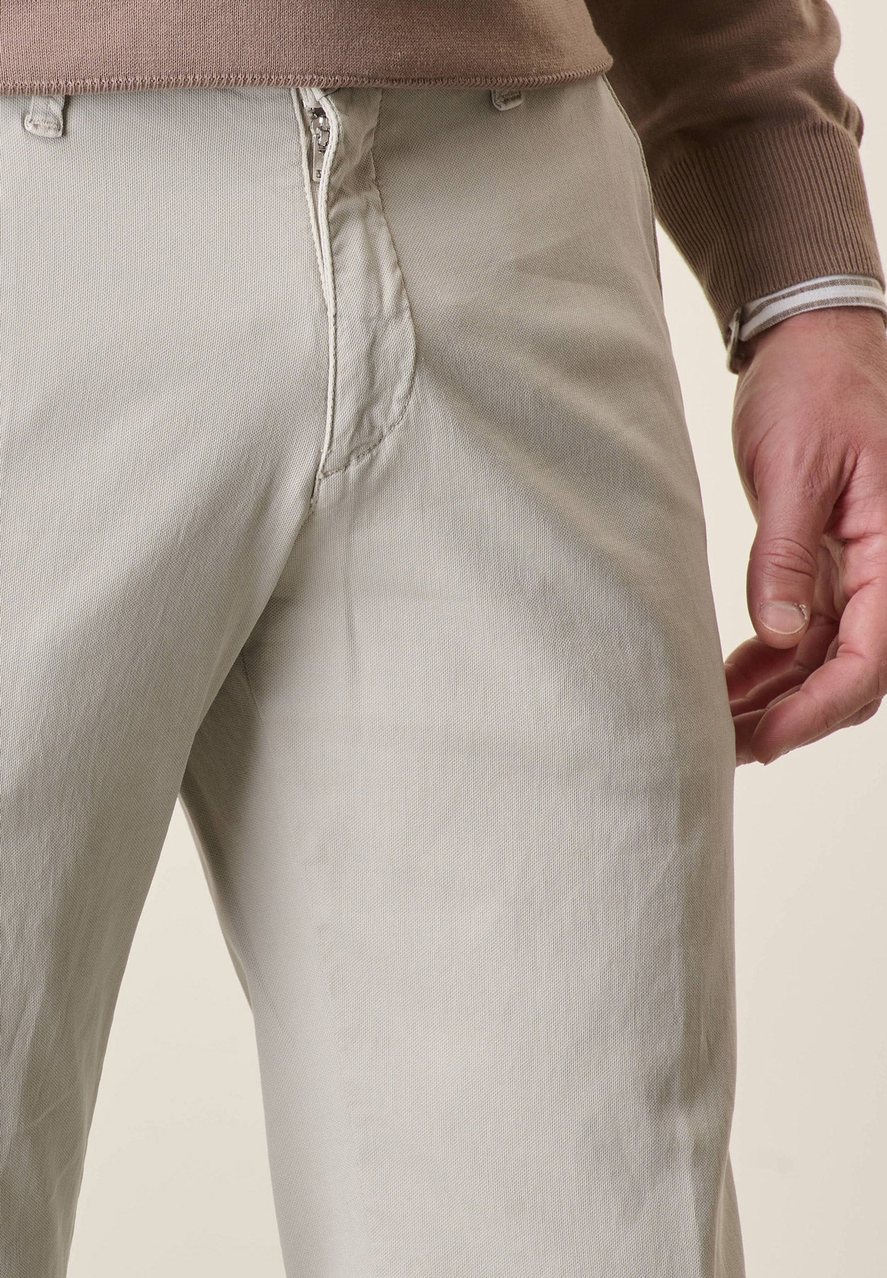 Slim-Fit Stretch Tencel Cotton Grey Trousers