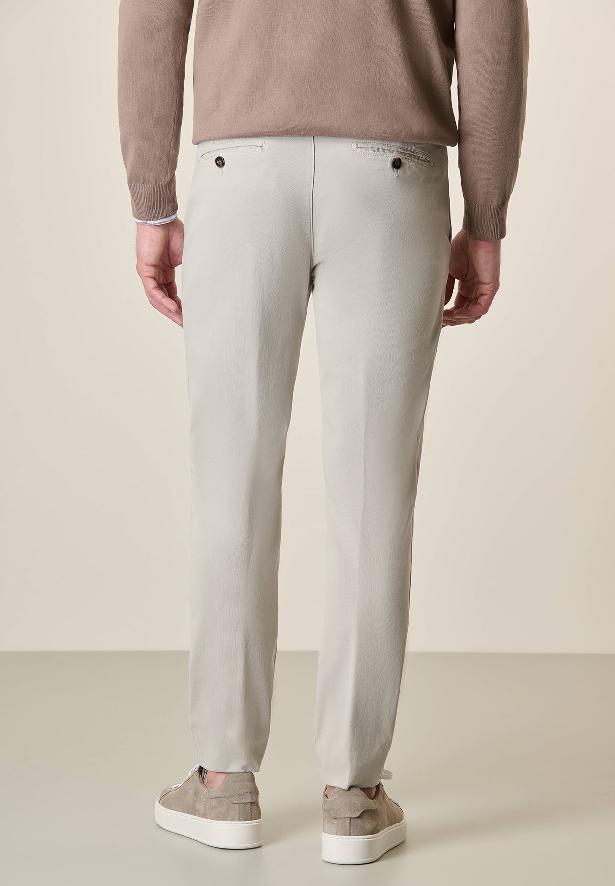 Slim-Fit Stretch Tencel Cotton Grey Trousers