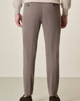 Brown Slim-Fit Stretch Tencel Cotton Trousers