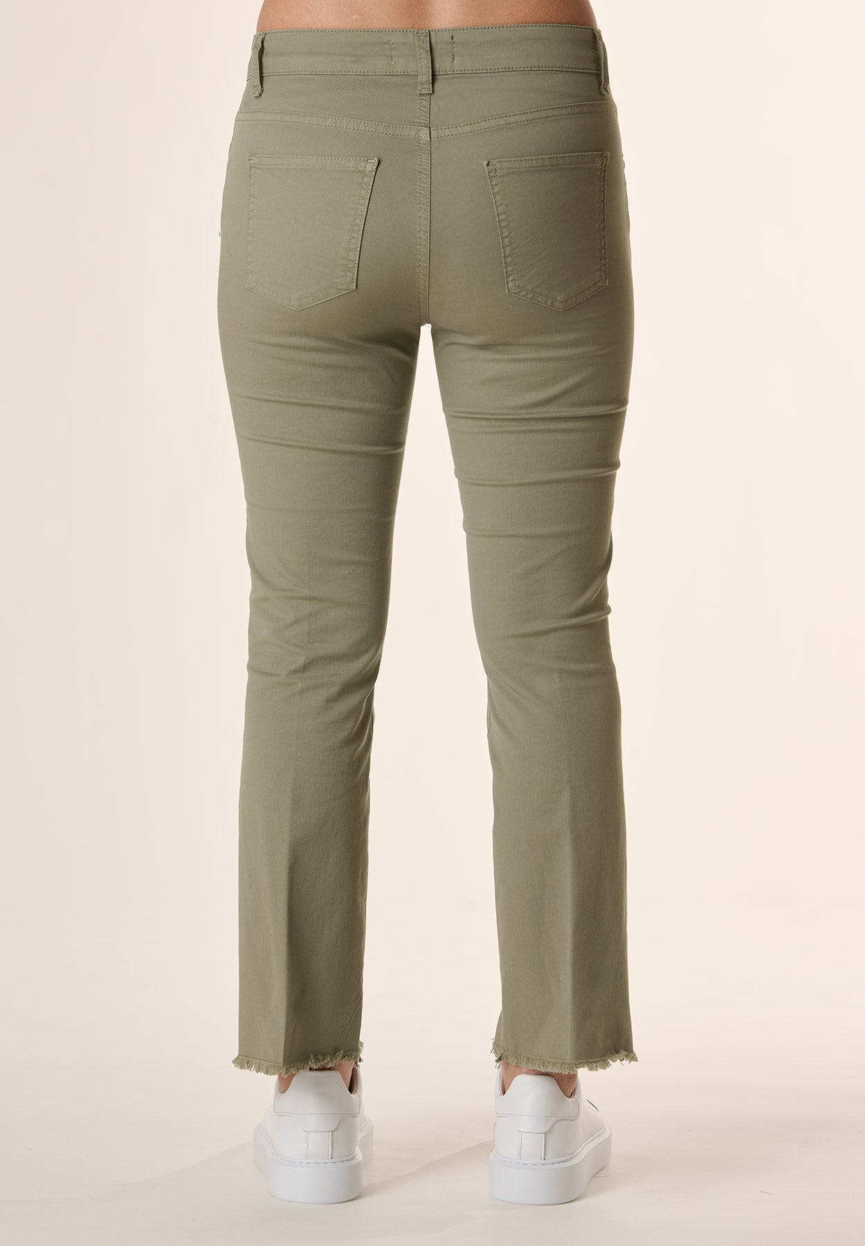 Pantalone verde trombetta fondo sfrangiato-Angelico