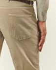 Beige 5-pocket cotton Bull slim fit trousers