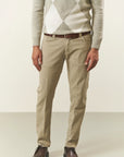 Beige 5-pocket cotton Bull slim fit trousers