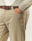 Beige 5-pocket cotton Bull slim fit trousers