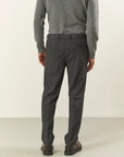 Anthracite trousers in technical wool with drawstring