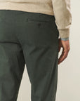 Green stretch cotton regular fit trousers