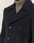 Peacoat doppiopetto blu misto lana-Angelico