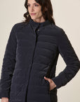 Reversible Mid-Length Blue Down Jacket