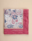 Strawberry red linen patterned clutch bag