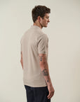 Sand polo shirt in derby pique cotton