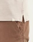 Beige polo shirt in slub cotton pique
