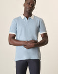Light Blue Cotton Slub Derby Polo Shirt