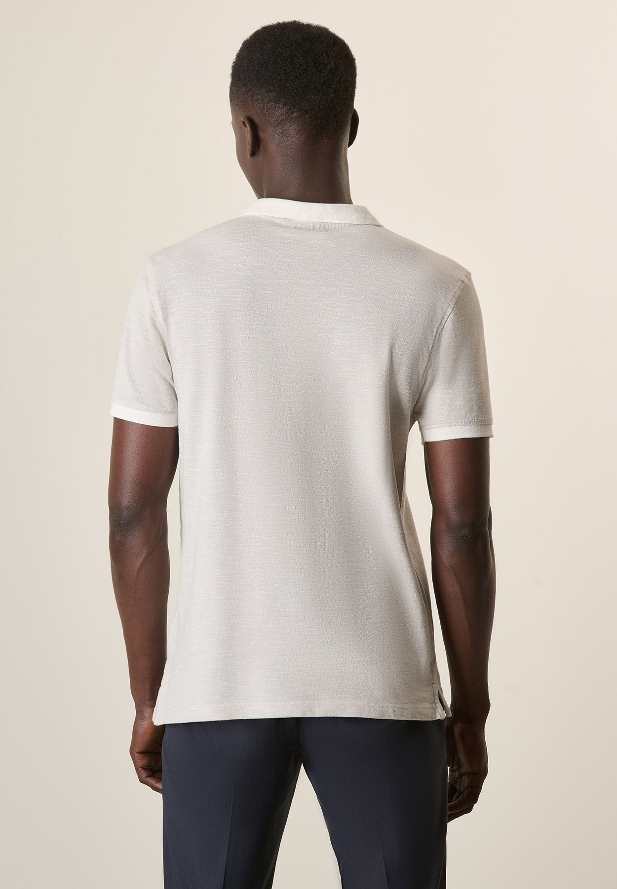 Beige Cotton Slub Derby Polo Shirt