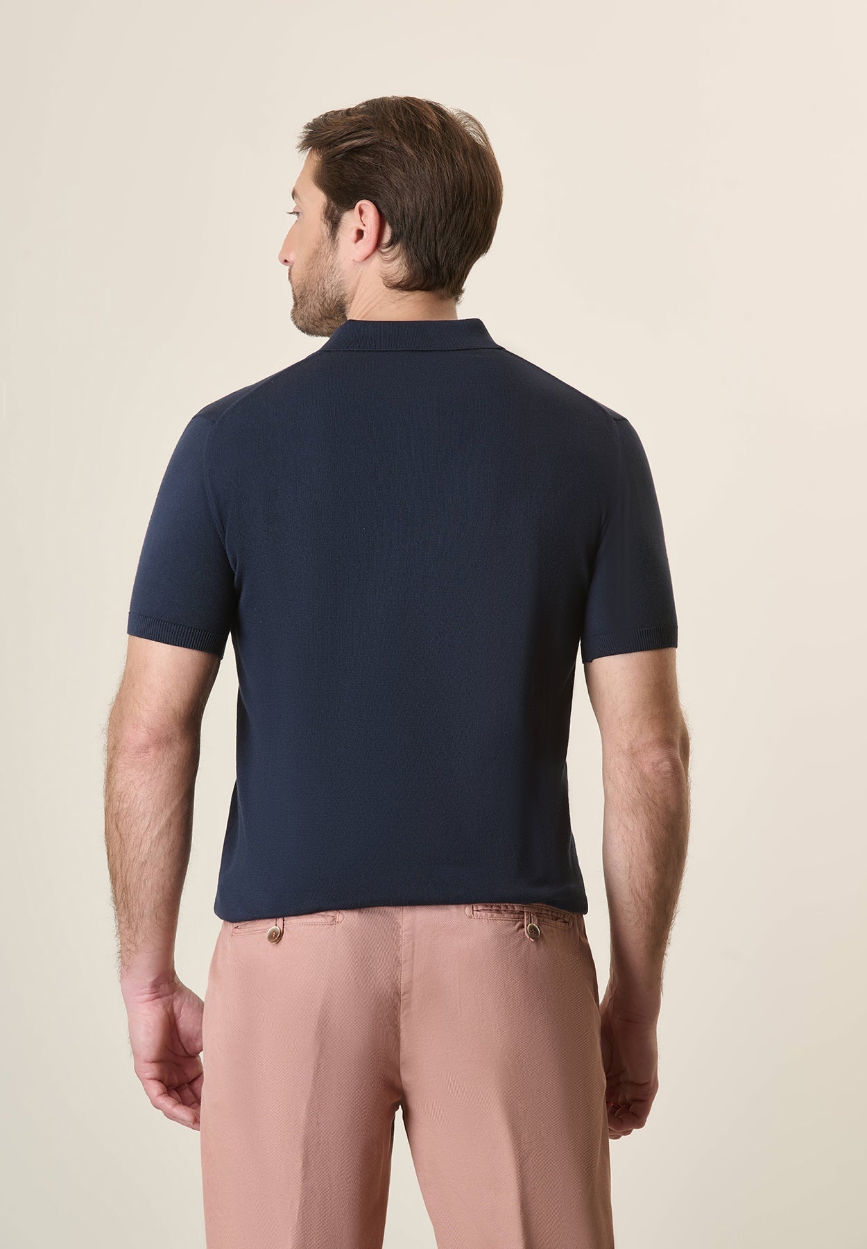 Blue Cotton Polo Shirt