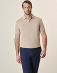 Cotton Knit Rope Polo Shirt
