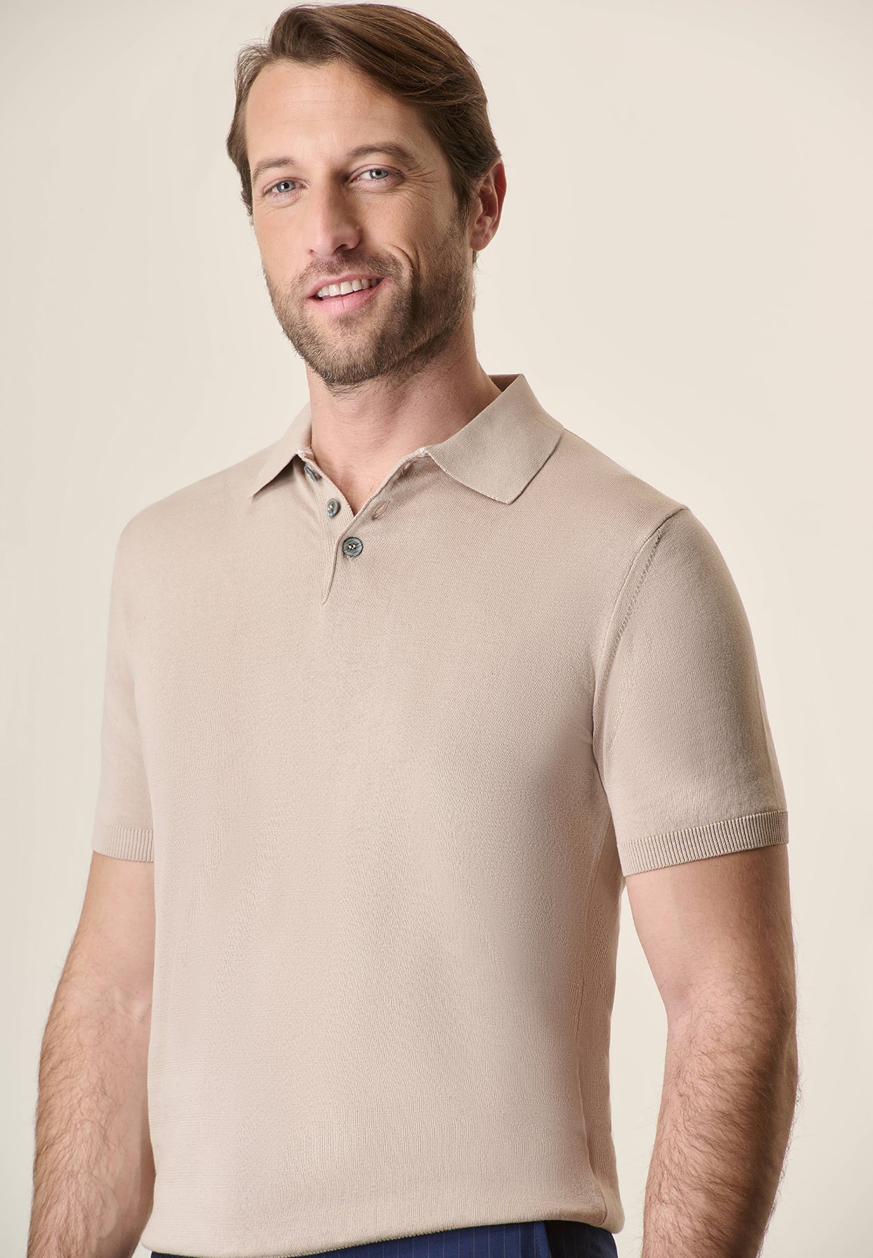 Cotton Knit Rope Polo Shirt