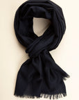 Sciarpa blu navy lana merinos unita-Angelico