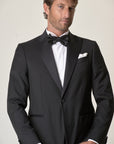 Smoking nero lana vergine super 100s custom fit-Angelico
