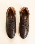 Sneaker marrone pelle stringata-Angelico