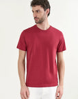 Burgundy slub cotton T-shirt