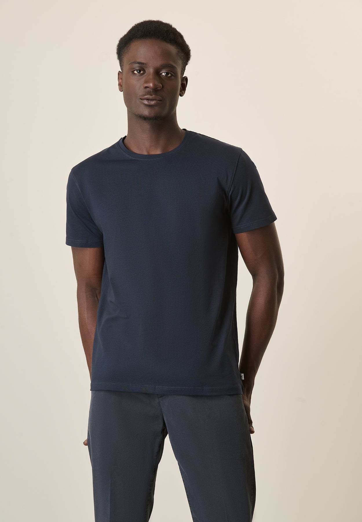 Navy Blue B-Stretch Cotton T-Shirt