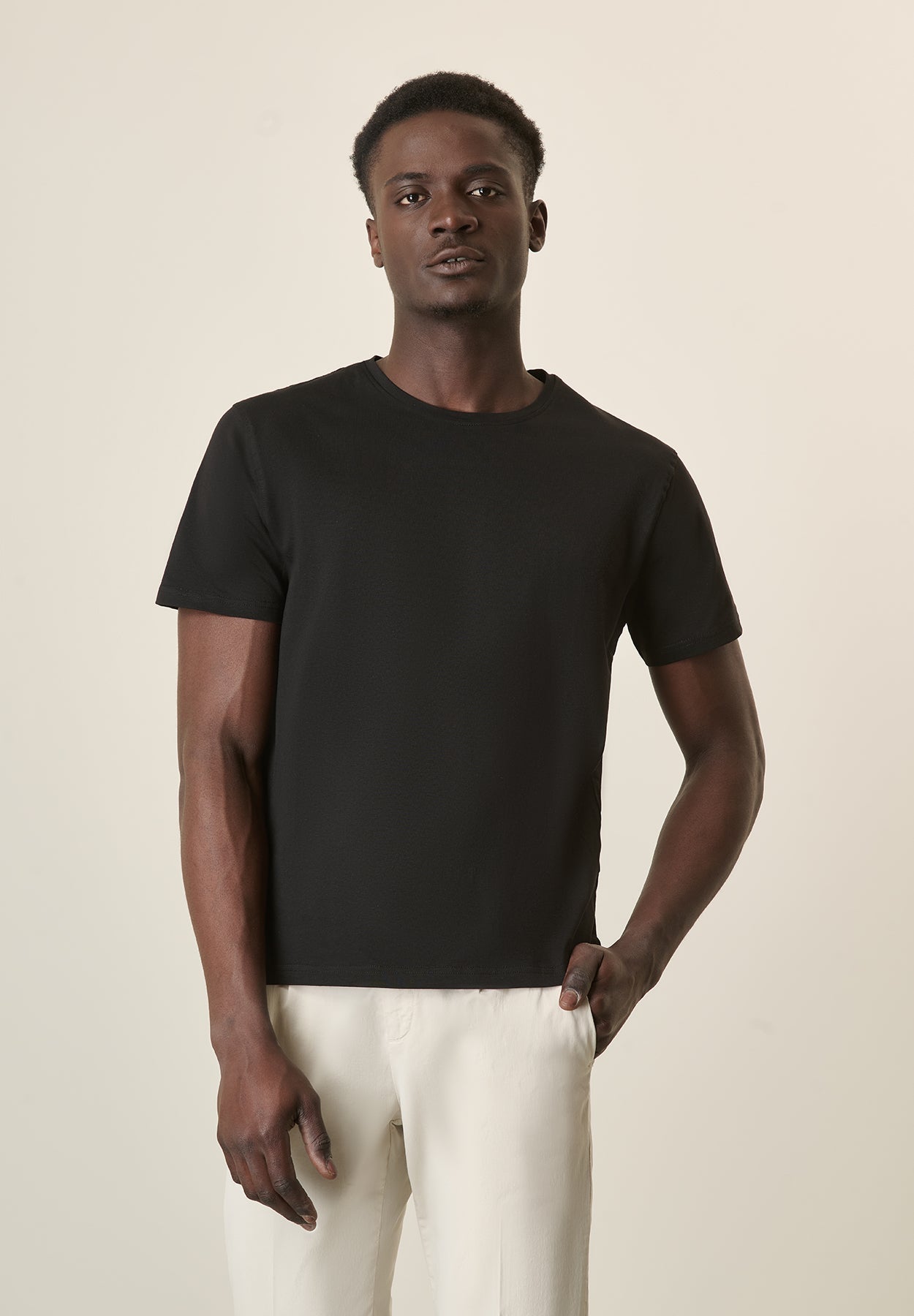 Black B-Stretch Cotton T-Shirt