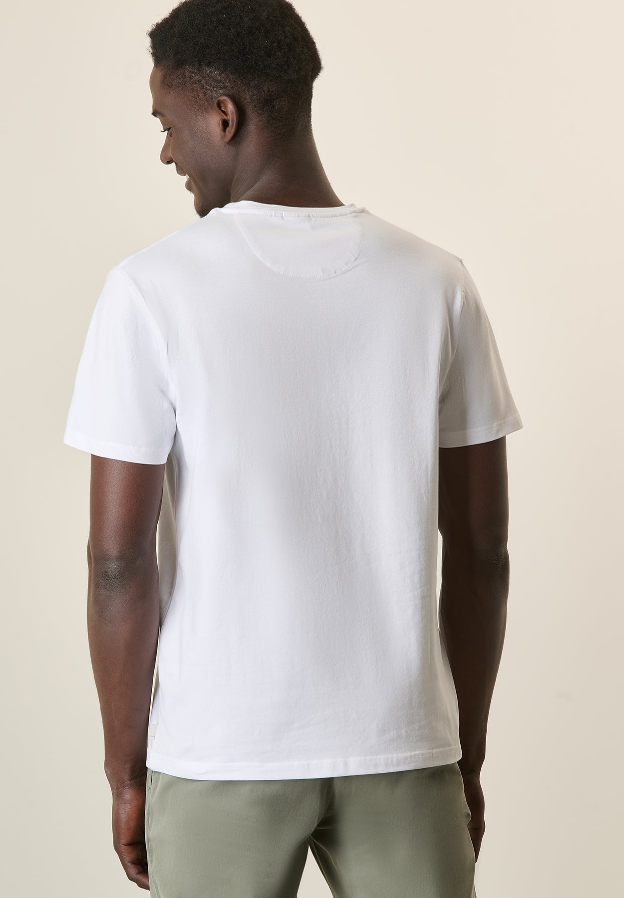 White B-Stretch Cotton T-Shirt