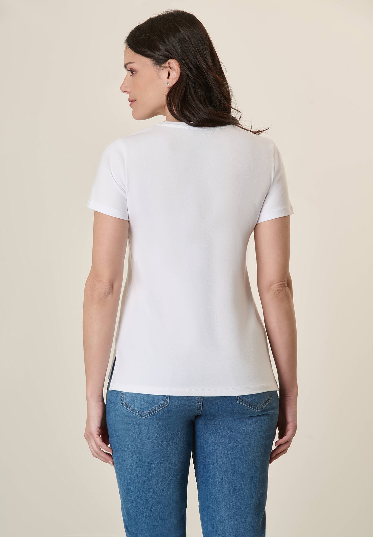 White T-Shirt With Balloon Print And Stretch Cotton