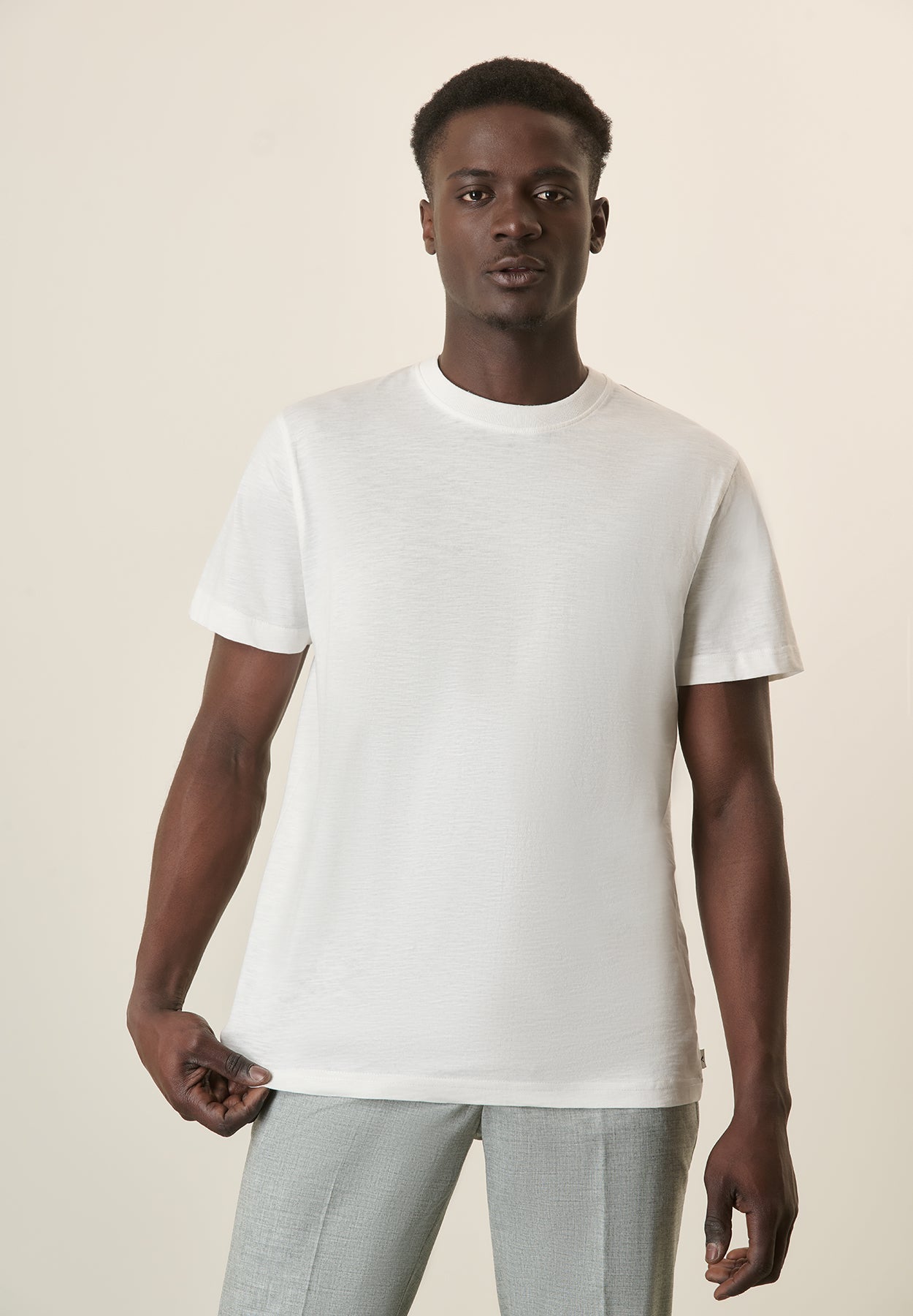 Ecru Slub Cotton T-Shirt